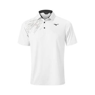 Camisa Polo Mizuno Elite Print Hombre - Blancos - Chile M539HNTJAD